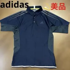 【美品】アディダス ワープニット スリーストライプ 半袖　ポロシャツ Mのサムネイル
