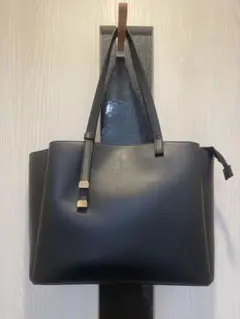 *A4収納可能 シンプル トートバッグ ブラック ビジネス リクルート