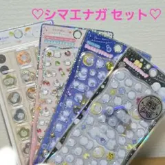 シマエナガ4枚セット♡光るジュエルプチドロップシール キラコロおはじき プチドロ