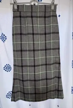 TIARA チェック柄スカート グレー/ブラック/グリーン