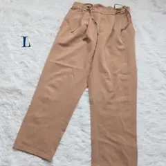 【ヴィンテージ】アンクル丈 ハイウエスト ウエスト後ろゴム テーパードパンツ Lのサムネイル