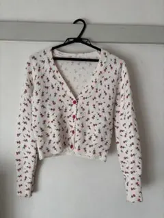 ZARA 花柄ニットカーディガン Sサイズ アイボリー