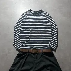 old uniqlo ボーダー ロンT y2k シティボーイ 短丈