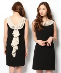 グレースコンチネンタル バックフリルビジューワンピース 34