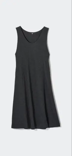 UNIQLO ブラッシュドジャージージャンパースカート グレー