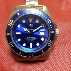 ヒャクイチ 自動巻き時計 サブマリーナ青 - メルカリ