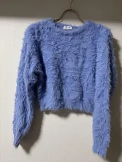 LAGUA GEM ライトブルー クロップドセーター