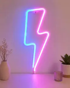 雷 ネオンライト LEDライト 壁掛け インテリアライト ピンク ブルーのサムネイル