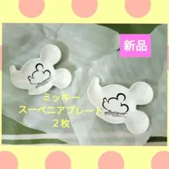 新品 ミッキー プレート 皿 2枚☆ディズニーランド スーベニアプレート
