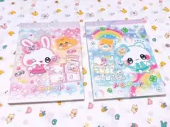 ★キラキャワアニマル クロスメモ A6★396 우사기 平成 メモ セリア