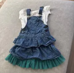 【100】【Baby GAP】デニム ジャンパースカート コーデ