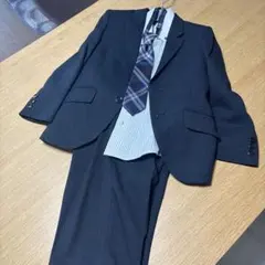 フォーマルスーツ ダークグレー チェックネクタイ付き 120cm