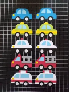 ミニサイズ　クラフトパンチ　ペーパークラフト　アルバムクラフト　はたらく車