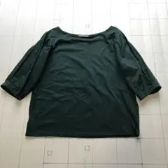 ト2505-12-4414 オペークドットクリップ　ボートネックカットソー　Ｌ