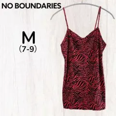 NO BOUNDARIES 赤黒ゼブラ柄キャミソール M トップス