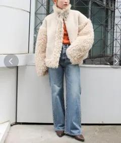 Ungrid ボアコンビムートンブルゾン アイボリー Sサイズ