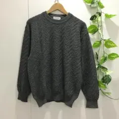 LANCEL アルパカ混 ケーブル編みニット グレー Mサイズ 日本製 防寒のサムネイル
