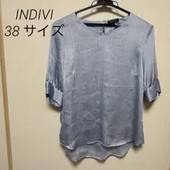 INDIVI 総柄シフォンブラウス　光沢ブラウス サイズ38 1