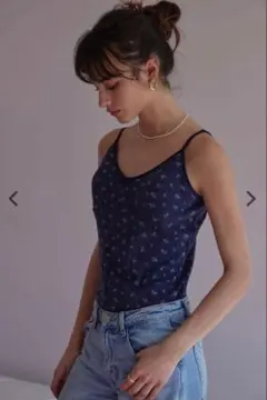 アリシアスタン♡Floral Cozy Cami Romper♡ネイビー