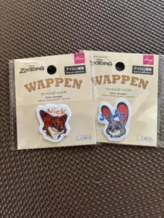 Zootopia ワッペン ニックとジュディ 2個セット