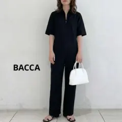 【美品】BACCA コットンピケ ジップアップコンビネゾン 黒 トゥモローランドのサムネイル