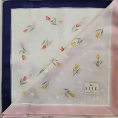ELLE 箱入り花柄ハンカチ2枚セット