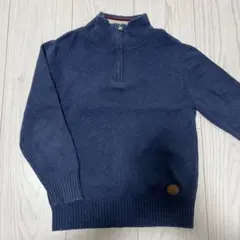 H&M ハーフジップ ニット ハイネック ネイビー 4-6Y 110 120