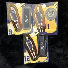 ハイキュー!! 2セットクリアステッカーガム 烏野高校セット