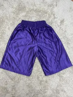 紫色 サテン バスケットボールパンツ