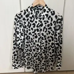 ZARA 柄シャツ サテンシャツ