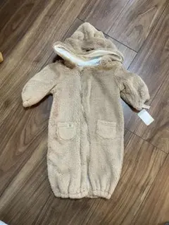 【新品未使用】フリースフード付きアウター 50-70cm ベージュ