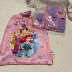 Disney プリンセス ナップザック 手袋 ニット帽 セット