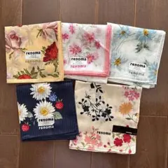 未使用　renoma PARIS ハンカチ4枚セット　花柄　レノマ