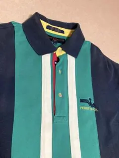 80s OLD トミーヒルフィガー ストライプ ポロシャツ 半袖 好配色 刺繍
