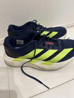 adidas アディゼロevo slランニングシューズ ネイビー/イエロー