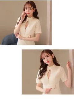 【DEA./ディア】袖付き/ 半袖/ レディ/ミディアムドレス/ キャバドレス