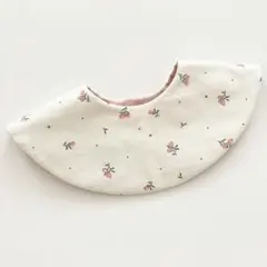 ★訳あり★\ 生地のはしっこ/スタイ　リサム　ピンク小花　１点限定　ハンドメイド