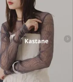【美品】Kastane カスタネ　シアートップス　シアーインナー　グレー