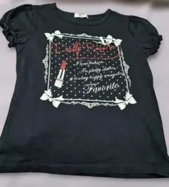 Dolly Ribbon フリル袖 Tシャツ 150cm 黒