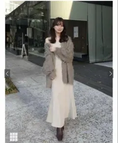 【新品・タグ付き】マーメイドキャミワンピース[ai16] アイボリー　Mサイズ