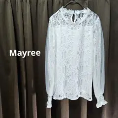 Mayree　メイリー　立ち襟フレンチヘビーレース 長袖ブラウス