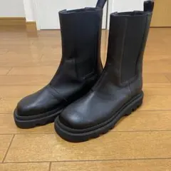 Au BANNISTER ブラック サイドゴアブーツ レザー