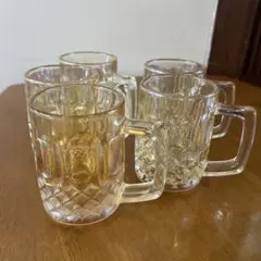 昭和 喫茶店 レトロ カットグラス　5個セット