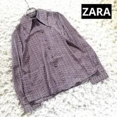 未使用　ZARA ザラ　フラワーデザイン長袖シャツ　ブラウス　 EUR XS