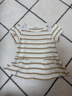 ボーダーペプラム半袖Tシャツ