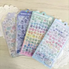 ボンボンドロップシール らめーる よるねこ なないろ めろめろ 4点セット