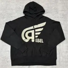 00s Champion R/W 青単色タグ ビンテージ復刻 パーカー 企業ロゴ