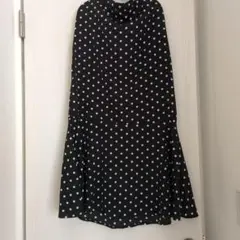 水玉模様 フレアロングスカート　マーメイドスカート