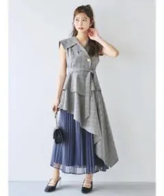 ＊dazzlin＊ アシメプリーツトレンチワンピース