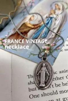 フランス ヴィンテージ 蚤の市 メダイ 聖母マリア ネックレス 古着 Y2K